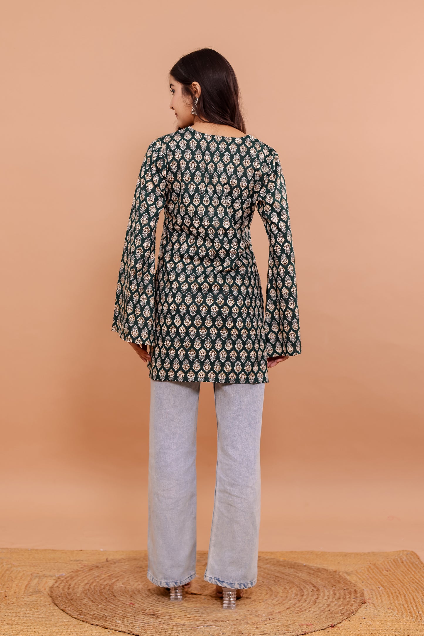 Amaira Green Bell Sleeves Kurti