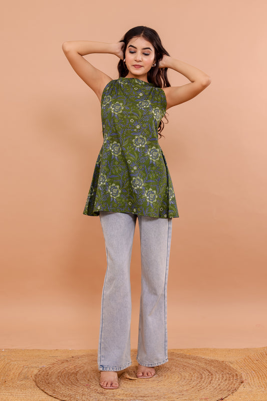 Elaani Olive Green Top