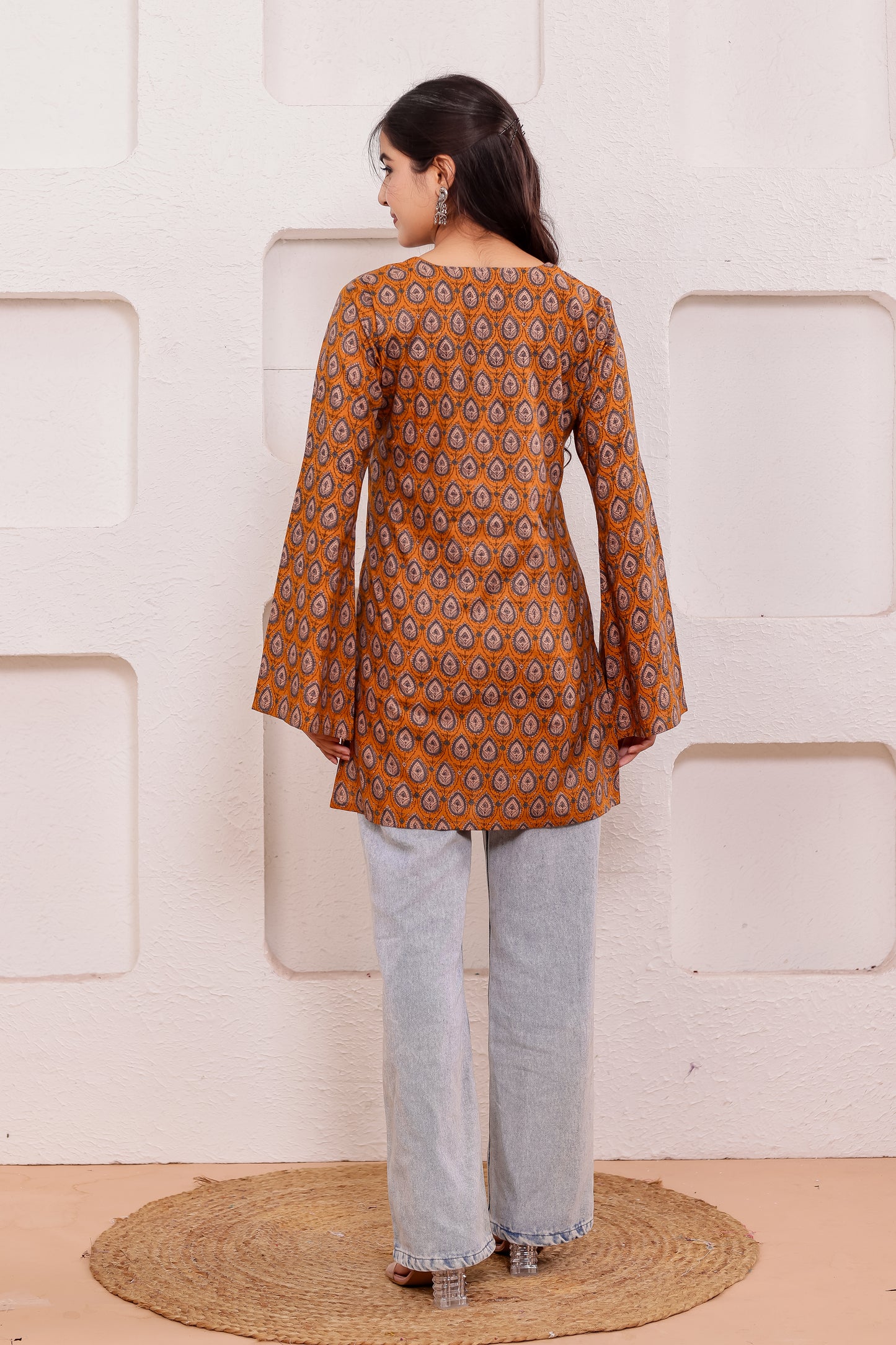 Yana Rust Blockprint Kurti