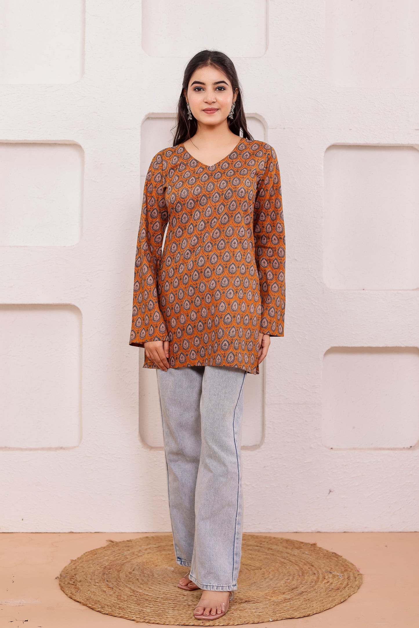 Yana Rust Blockprint Kurti