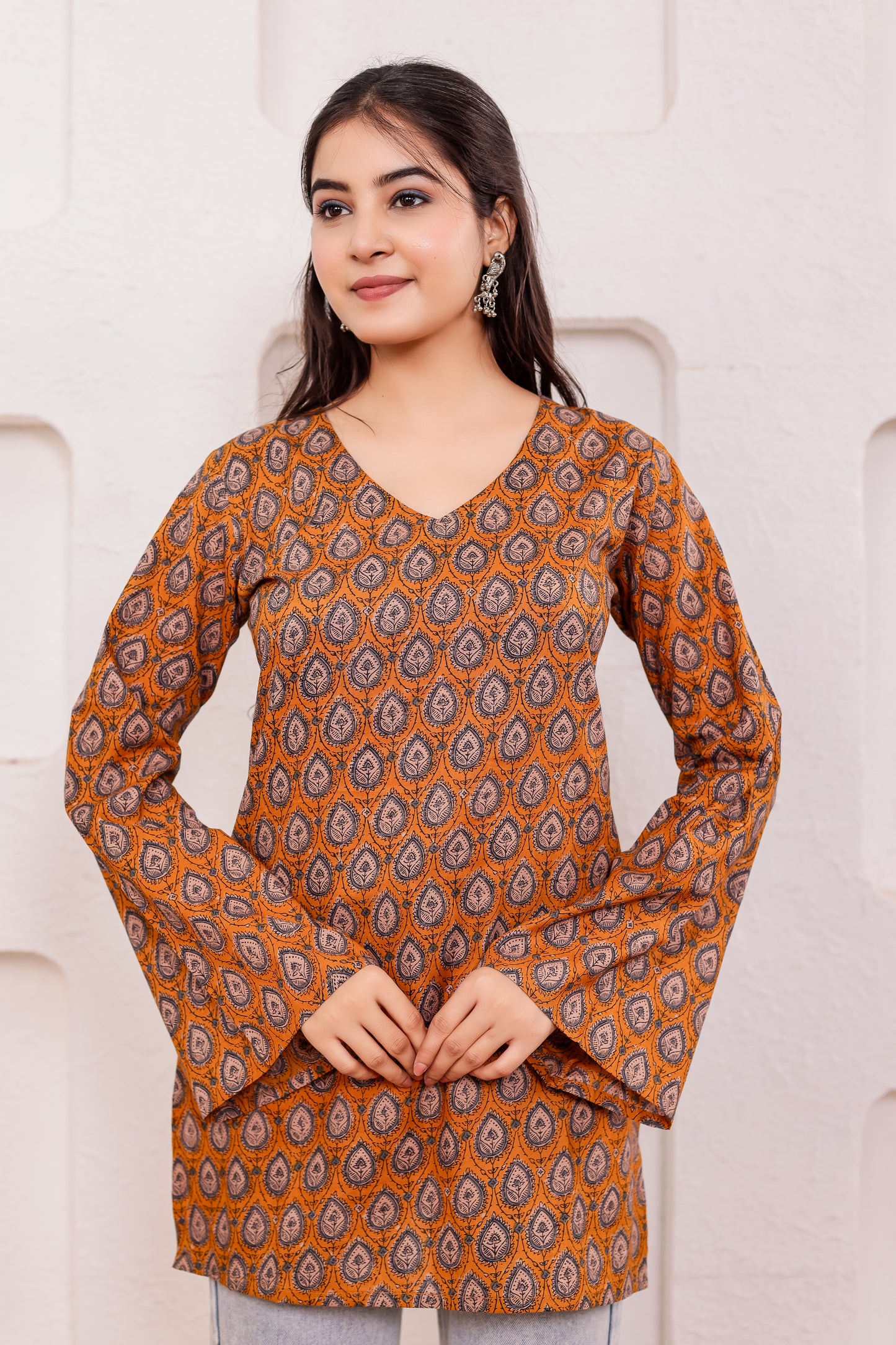Yana Rust Blockprint Kurti