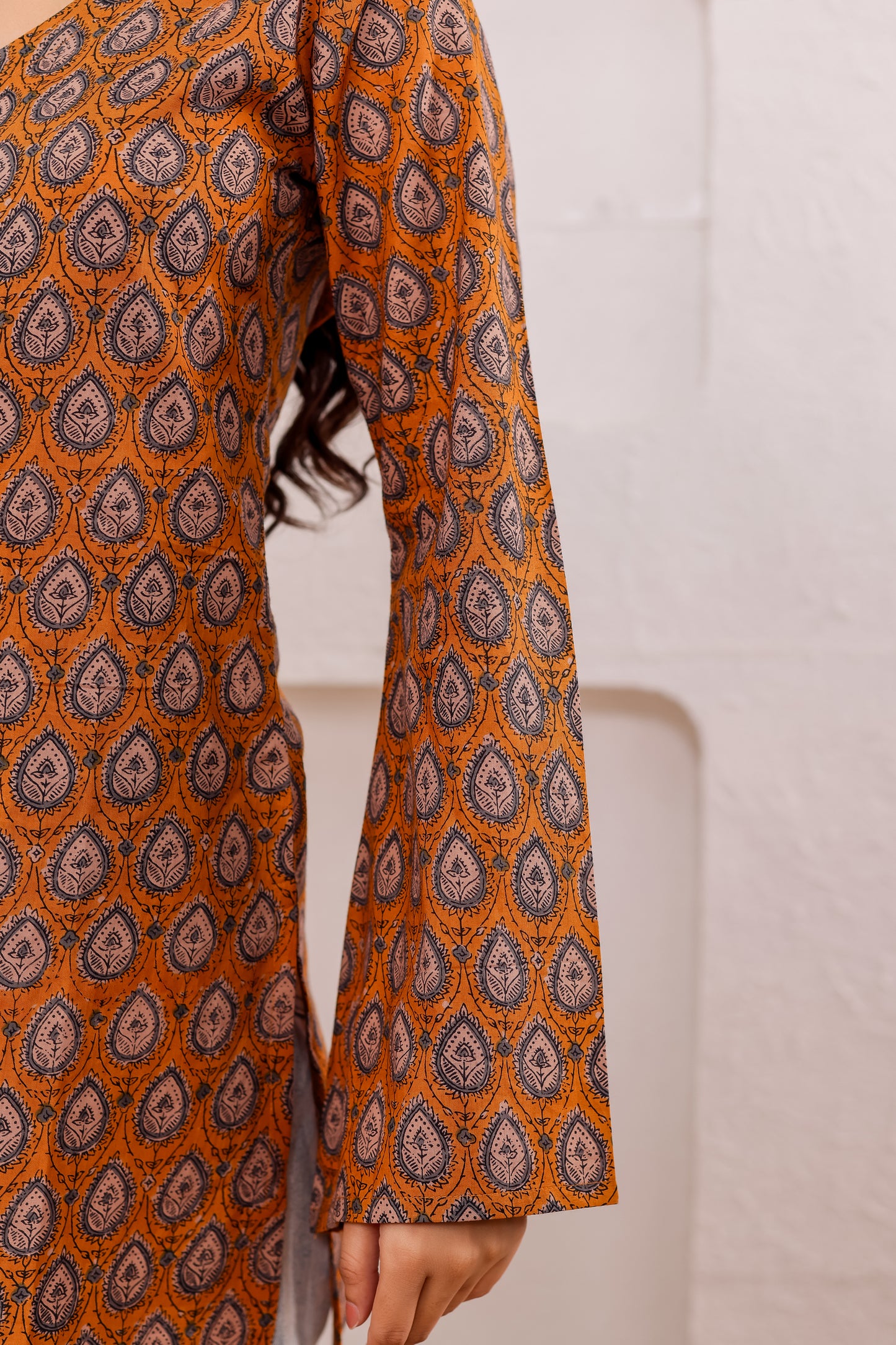 Yana Rust Blockprint Kurti