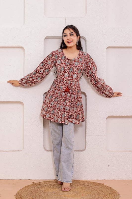 Noor Tassel Empire Kurti